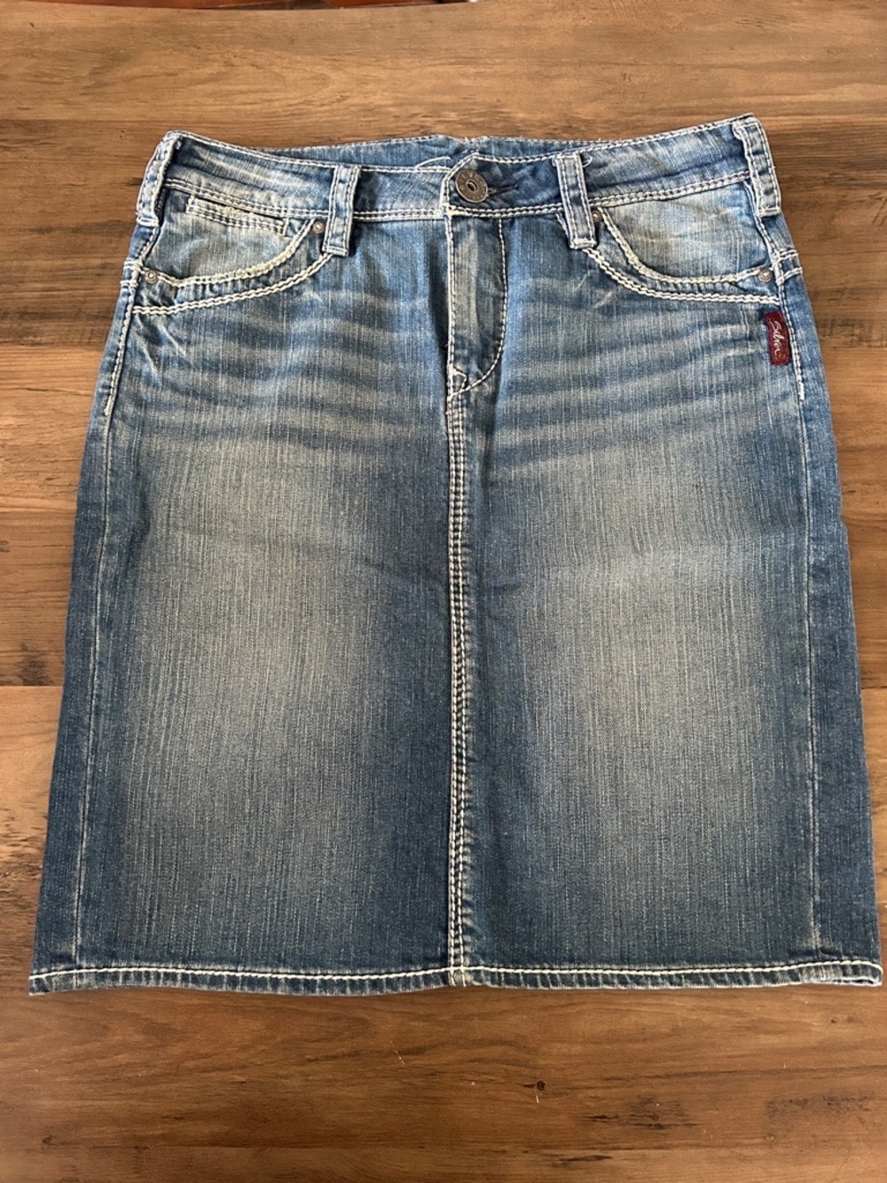Silver Jeans Monroe Denim Skirt in Medium Blue